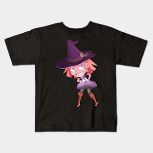 Little Purple Witch Girl Kids T-Shirt